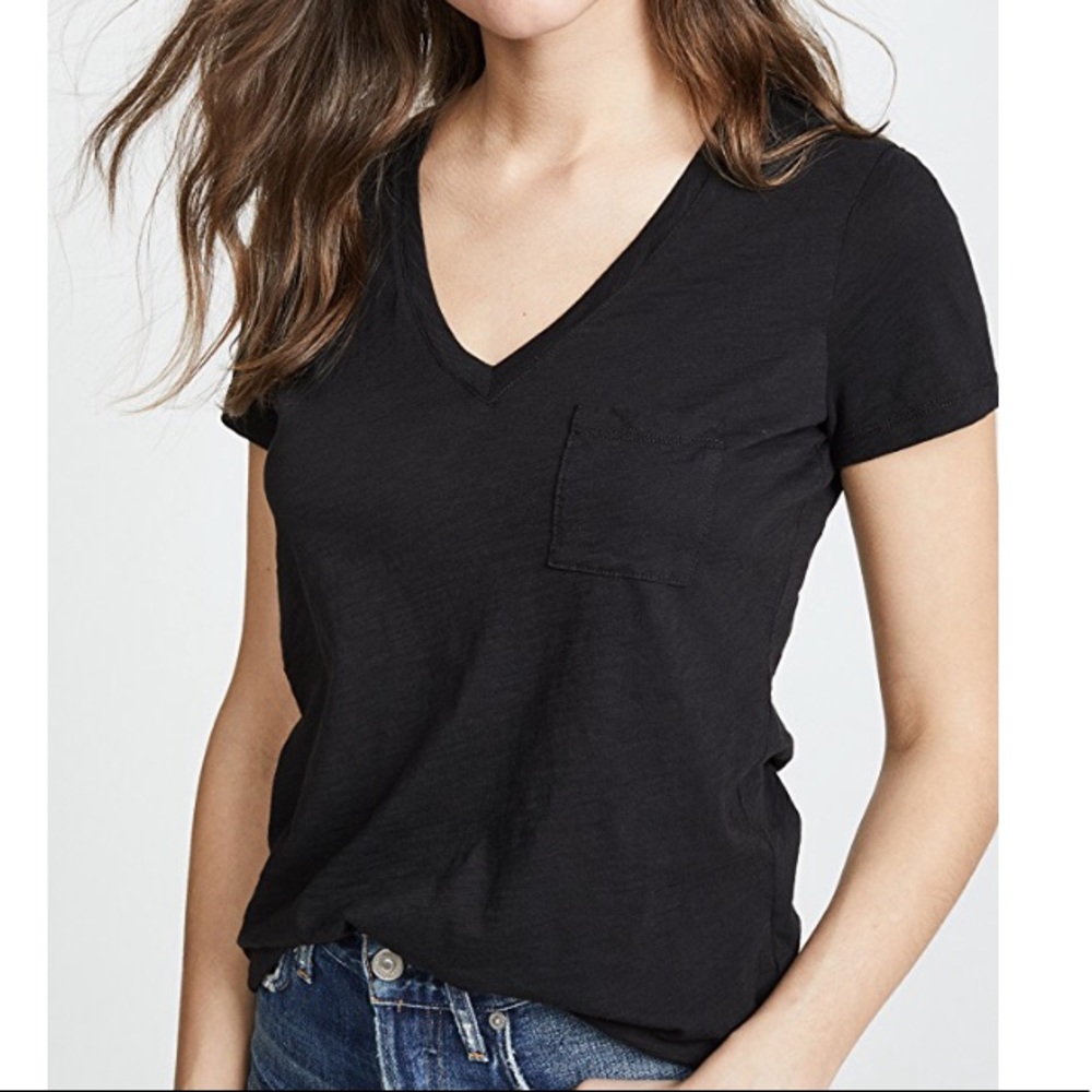 Madewell Whisper cotton check pocket tee NWT